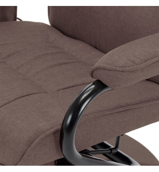 vidaXL Massage Recliner with Footrest Brown Fabric