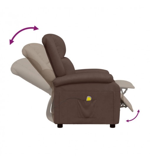 vidaXL Massage Chair Brown Faux Leather