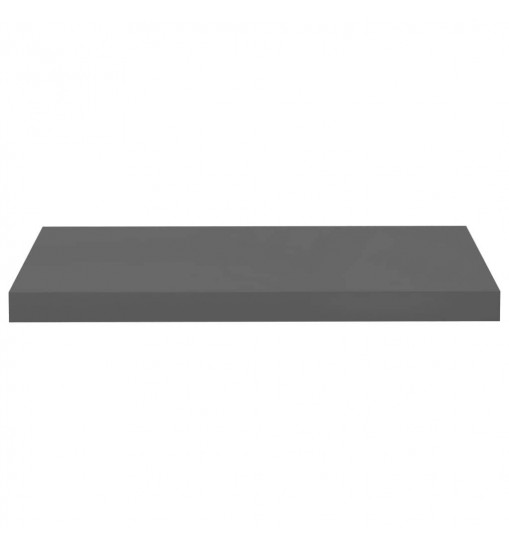 vidaXL Floating Wall Shelves 2 pcs High Gloss Gray 23.6"x9.3"x1.5" MDF