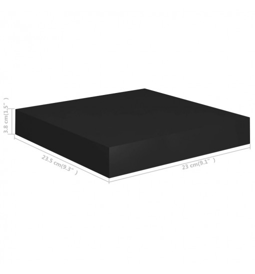 vidaXL Floating Wall Shelf Black 9.1"x9.3"x1.5" MDF