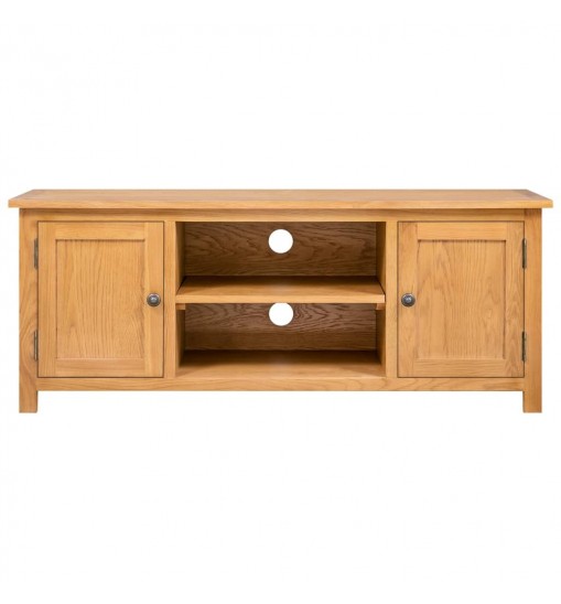 vidaXL TV Stand 43.3"x13.8"x17.3" Solid Oak Wood