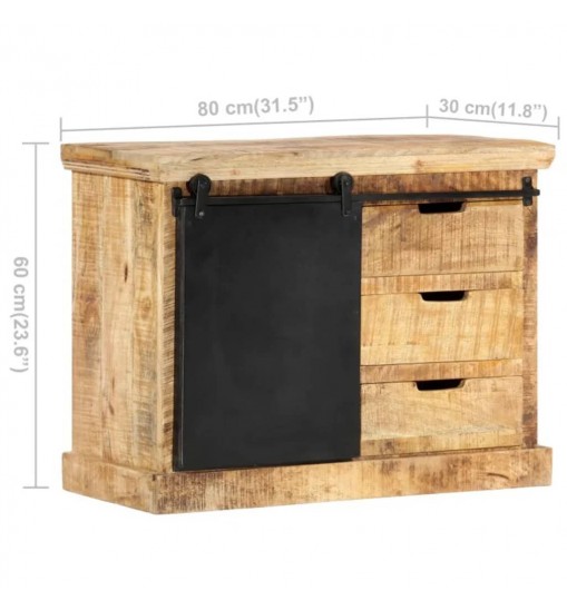 vidaXL Sideboard 31.5"x11.8"x23.6" Solid Mango Wood