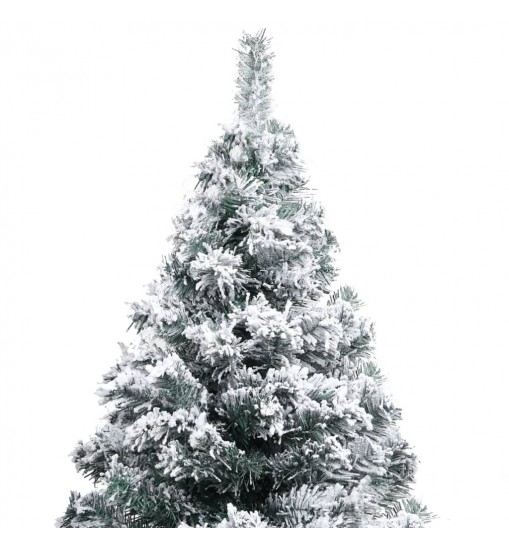 vidaXL Artificial Christmas Tree with Flocked Snow Green 4 ft PVC