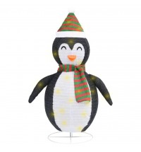 vidaXL Decorative Christmas Snow Penguin Figure LED Luxury Fabric 4 ft