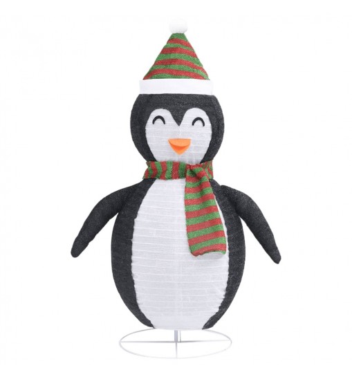 vidaXL Decorative Christmas Snow Penguin Figure LED Luxury Fabric 4 ft