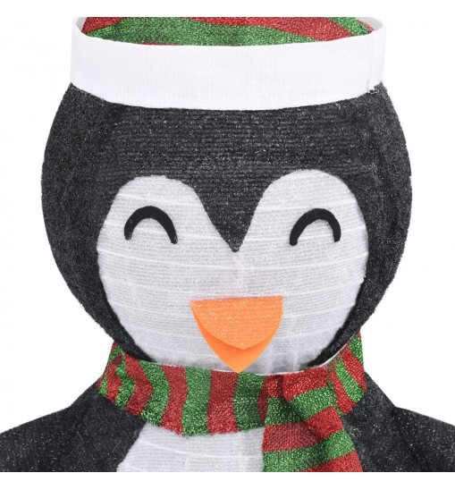 vidaXL Decorative Christmas Snow Penguin Figure LED Luxury Fabric 4 ft