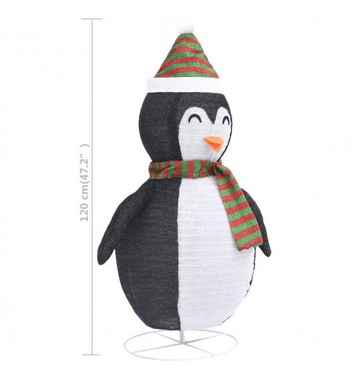 vidaXL Decorative Christmas Snow Penguin Figure LED Luxury Fabric 4 ft