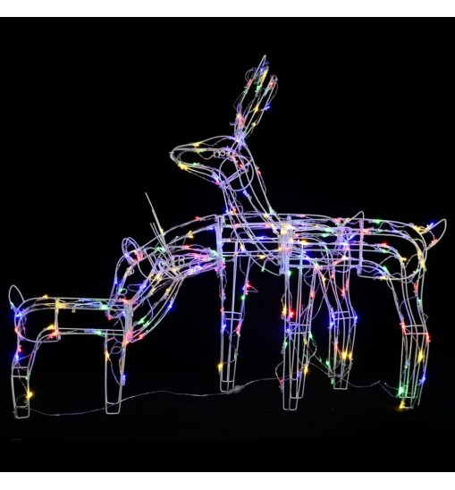 vidaXL 3 Piece Christmas Light Display Reindeers 229 LEDs