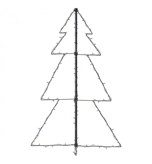 vidaXL Christmas Cone Tree 160 LEDs Indoor and Outdoor 3x4 ft