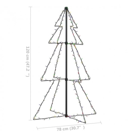 vidaXL Christmas Cone Tree 160 LEDs Indoor and Outdoor 3x4 ft