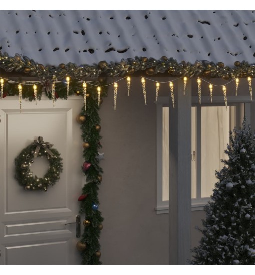 vidaXL Christmas Icicle Lights 100 pcs Warm White Acrylic