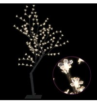 vidaXL Christmas Tree 128 LEDs Warm White Light Cherry Blossom 4 ft