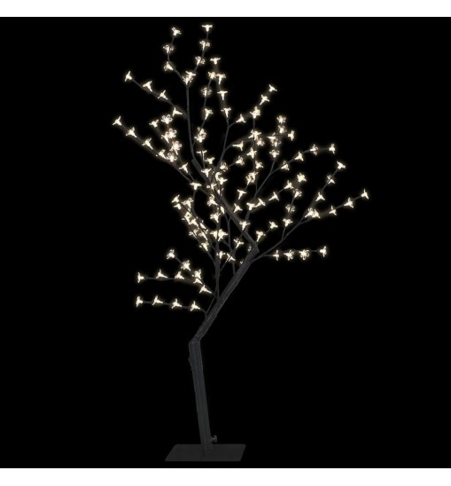 vidaXL Christmas Tree 128 LEDs Warm White Light Cherry Blossom 4 ft