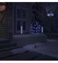 vidaXL Christmas Tree 120 LEDs Blue Light Cherry Blossom 5 ft