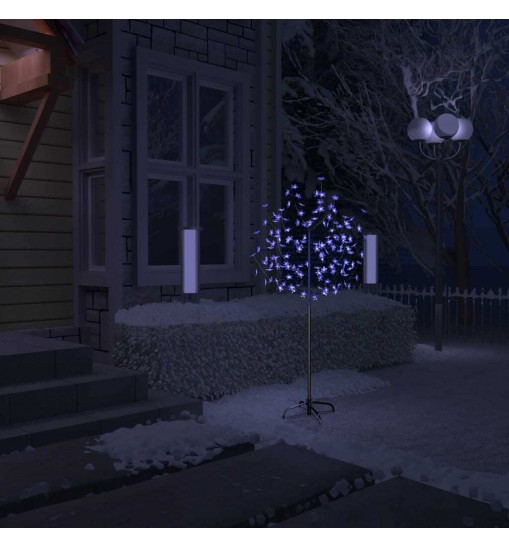 vidaXL Christmas Tree 120 LEDs Blue Light Cherry Blossom 5 ft