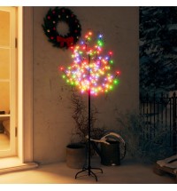 vidaXL Christmas Tree 120 LEDs Colorful Light Cherry Blossom 5 ft