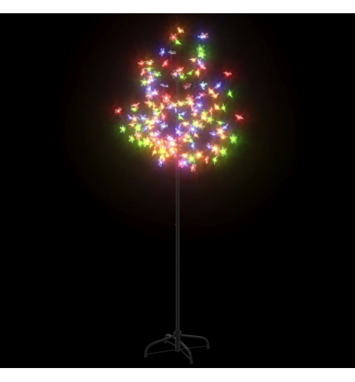 vidaXL Christmas Tree 120 LEDs Colorful Light Cherry Blossom 5 ft