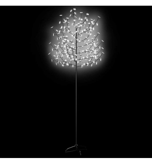 vidaXL Christmas Tree 220 LEDs Cold White Light Cherry Blossom 7 ft