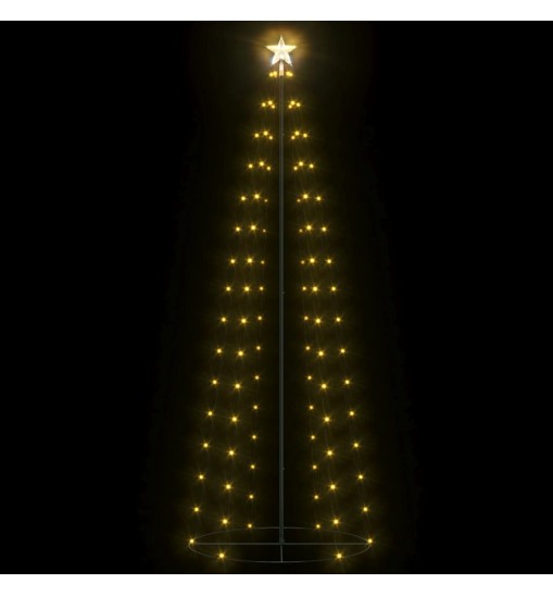 vidaXL Christmas Cone Tree Warm White 100 LEDs Decoration 2x6 ft