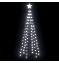 vidaXL Christmas Cone Tree Cold White 100 LEDs Decoration 2x6 ft