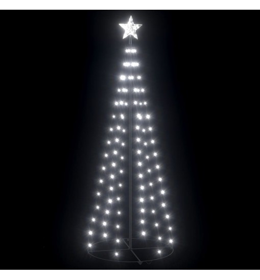 vidaXL Christmas Cone Tree Cold White 100 LEDs Decoration 2x6 ft