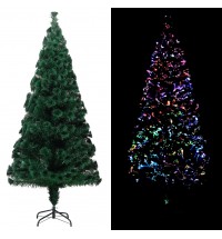 vidaXL Artificial Christmas Tree with Stand Green 6 ft Fiber Optic