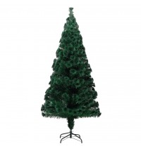 vidaXL Artificial Christmas Tree with Stand Green 6 ft Fiber Optic