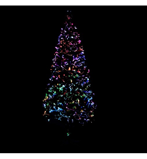 vidaXL Artificial Christmas Tree with Stand Green 6 ft Fiber Optic