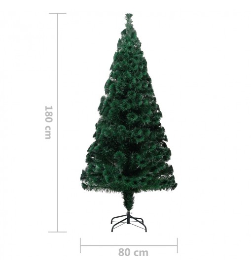 vidaXL Artificial Christmas Tree with Stand Green 6 ft Fiber Optic