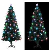 vidaXL Artificial Christmas Tree with Stand/LED 5 ft Fiber Optic