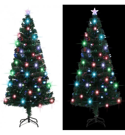 vidaXL Artificial Christmas Tree with Stand/LED 5 ft Fiber Optic