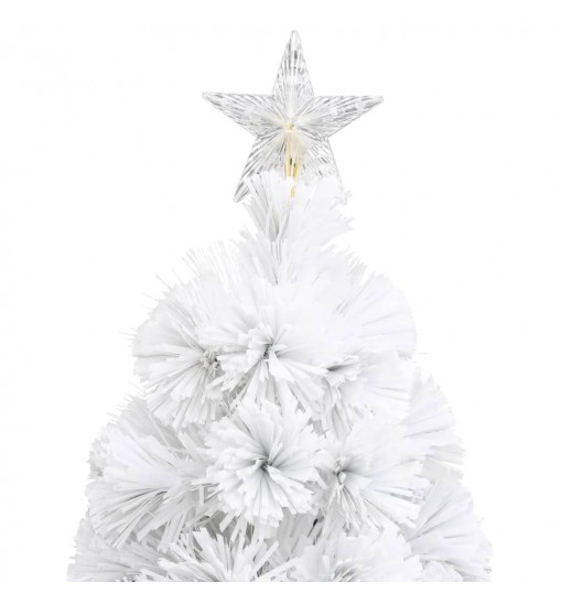 vidaXL Artificial Christmas Tree with LED White 2 ft Fiber Optic