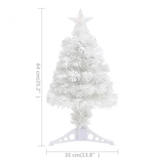 vidaXL Artificial Christmas Tree with LED White 2 ft Fiber Optic