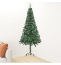 vidaXL Corner Artificial Christmas Tree Green 4 ft PVC