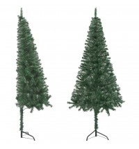 vidaXL Corner Artificial Christmas Tree Green 4 ft PVC