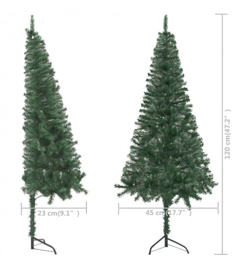 vidaXL Corner Artificial Christmas Tree Green 4 ft PVC