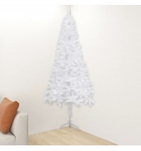 vidaXL Corner Artificial Christmas Tree White 4 ft PVC