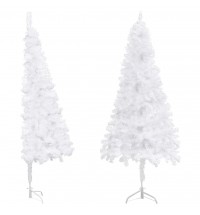 vidaXL Corner Artificial Christmas Tree White 4 ft PVC