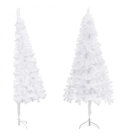 vidaXL Corner Artificial Christmas Tree White 4 ft PVC