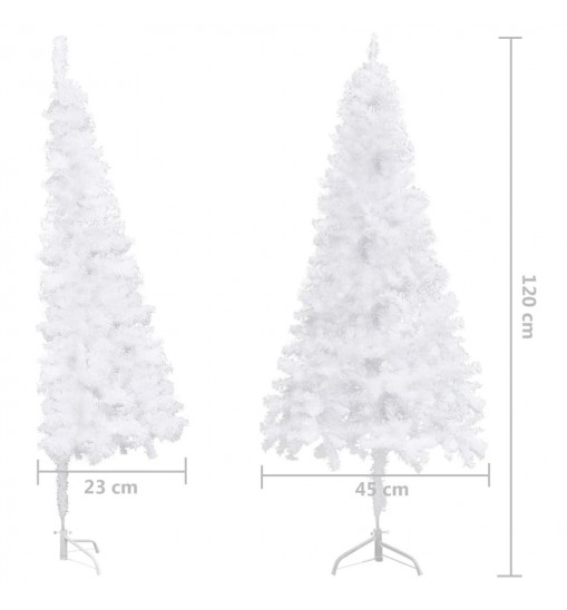 vidaXL Corner Artificial Christmas Tree White 4 ft PVC