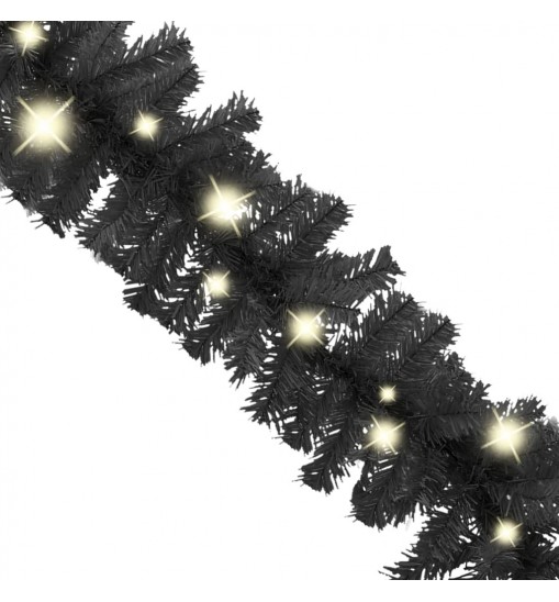 vidaXL Christmas Garland with LED Lights 33 ft Black