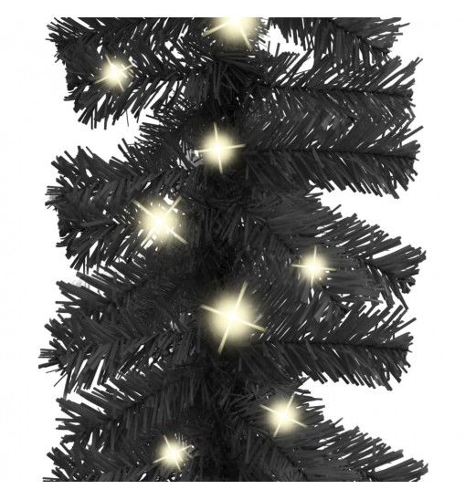 vidaXL Christmas Garland with LED Lights 33 ft Black