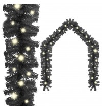 vidaXL Christmas Garland with LED Lights 66 ft Black