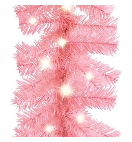 vidaXL Christmas Garland with LED Lights 33 ft Pink