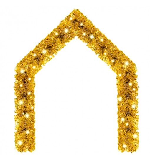 vidaXL Christmas Garland with LED Lights 66 ft Gold