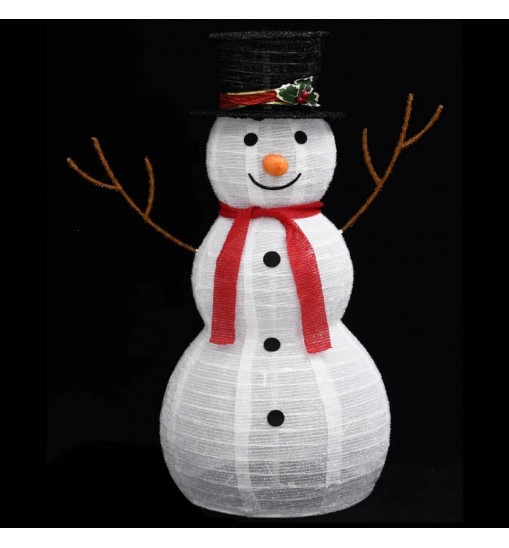 vidaXL Decorative Christmas Snowman Figure with LED Luxury Fabric 3 ft