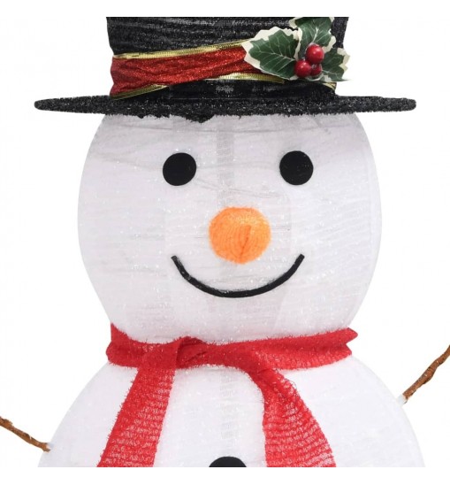 vidaXL Decorative Christmas Snowman Figure with LED Luxury Fabric 3 ft