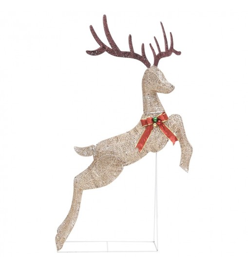 vidaXL Flying Reindeer Christmas Decoration 120 LEDs Gold Warm White