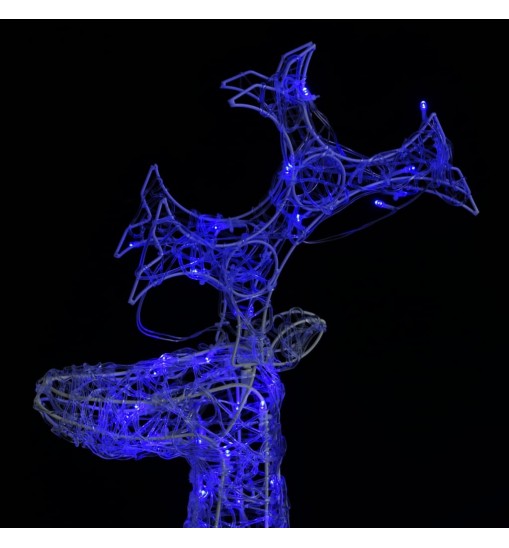 vidaXL Reindeer Christmas Decoration 90 LEDs 2x1x3 ft Acrylic