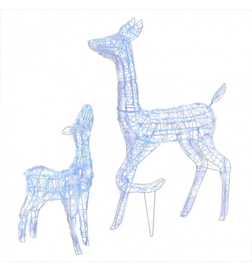 vidaXL Acrylic Reindeer Family Christmas Decoration 160 LED Blue